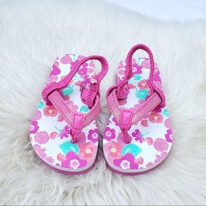 Toddler Floral Glitter Flip Flops